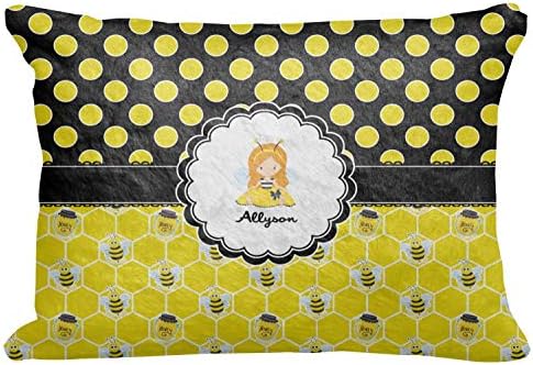Декоративна детска калъфка за възглавница под формата на восъчни пити, пчели и грах - 16 x12 (персонални)