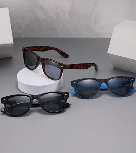 3 Опаковки бифокальных слънчеви очила за четене за мъже и жени, класически слънчеви очила за четене в стил Унисекс с пружинным тръба