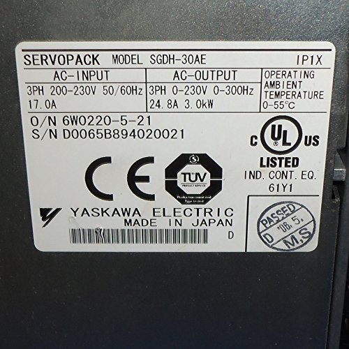 YASKAWA ELECTRIC 3-ФАЗНО, 0-230 В, 24,8 А, 3,0 кВт СЕРВО SERVOPAK SGDH-30AE