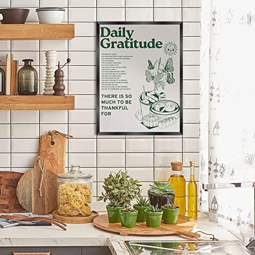 Реколта Зелени Вдъхновяващи Цитати, Дневни Плакати с Благодарност за Стая, Естетичен Сладък Слънчоглед, Пеперуда, Храната, Платно,