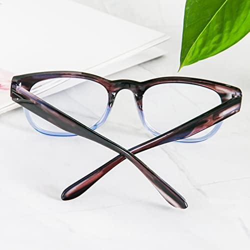 MMOWW 4 Опаковки Очила За четене на Модни Сладки Градиентные Очила Син Цвят, Блокиране на Светлина, Компютърните Ридеры за Мъже