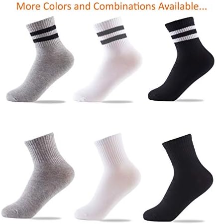 Чорапи за момчета Oohmy, 12 опаковки, подходящи за момчета и момичета 2-12 години, Памучни Спортни Чорапи до Глезена за деца и Големи деца