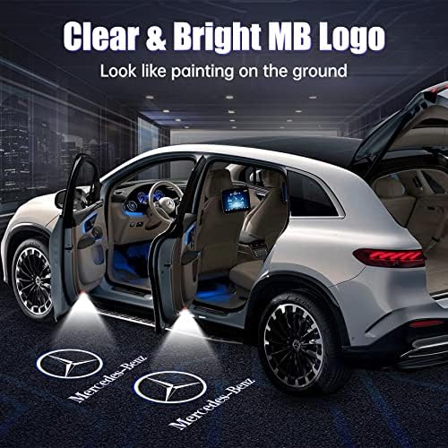 4 БР. Вратата лампа с логото, Съвместим с Аксесоари Mercedes Benz - Автомобилни Стъкла Светлини с логото на Проектор за A B C E
