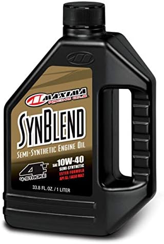 Maxima Racing Oils 34901B-4PK Syn Blend4 10w40 Синтетична смес от Моторни масла за мотоциклети с обем от 1 л, 4 опаковки