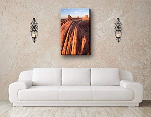 Платно с размер 16 X 24 инча, обвити в галерията, Снимката на долината на Монументите от Червен пясъчник, Юго-Западна вертикална