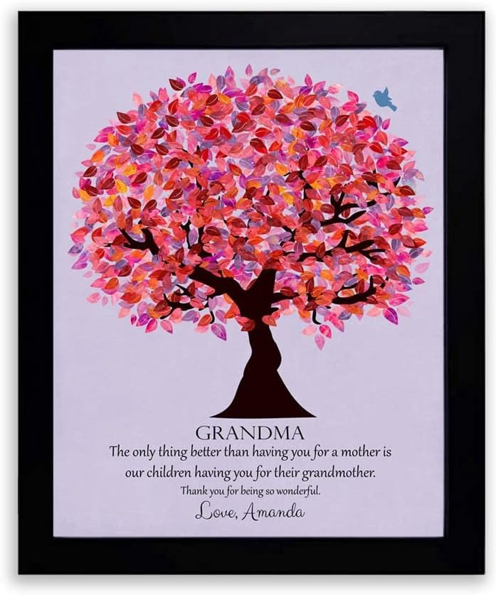 Честит подарък от Бивня за баба Персонализиран подарък за Деня на баба, рожден Ден, Коледа, Розово-Лилаво Престилката, Сватбена