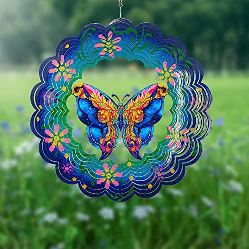 Метални Вятърни Примамки с пеперуди - Подаръци с пеперуди за жени, майки, баби, Съпруги, Висящи Вятърни Примамки за външни и вътрешни