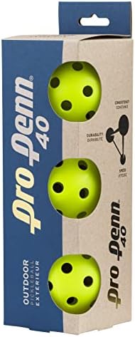 Улични топки за пиклбола Penn Pro 40 - Топка от премиум-клас за високоефективни игри - Одобрен USAPB, 3 опаковки
