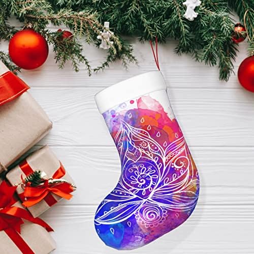 Коледни Чорапи Augenstern, Разноцветни Чорапи С Цвете Лотос В стил Бохо, Двустранни Чорапи За Окачване на Камината