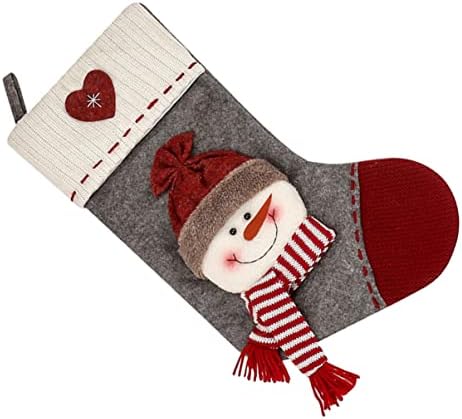 Abaodam 4 бр. Пакет Чорапи Подарък Чорапи на Дядо Коледа Коледна Елха Стенни Прибори Лечение Коледни Торбички Висулка за Украса
