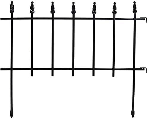 Sunnydaze 5-панелът черен римски Бордюрный ограда - Обща дължина 9 метра - Декоративна метална ограда за градината, тревата и озеленяване