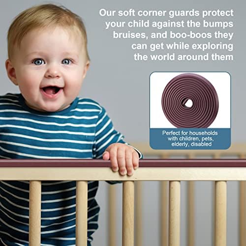 Най-новата Версия на Защитни Ъглови Гранични огради за защита на децата, 16,4 Фута Броня за бебешки мебели с 8 Ъглови ограждениями,