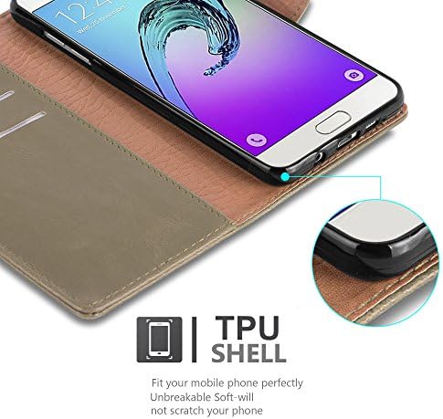 Калъф-за награда Cadorabo, съвместим с Samsung Galaxy A5 , цвят капучино-кафяви - с магнитна закопчалка, функция поставки и