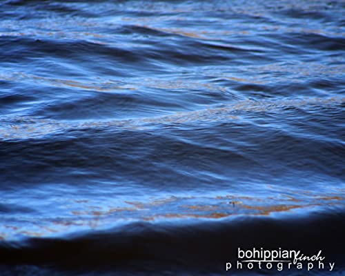 Речни вълни Водна Вълни Цвят 11x14 Матиран Платно Натянутый в рамка Готов да бъде обесен Оригиналната снимка Крайбрежната живота