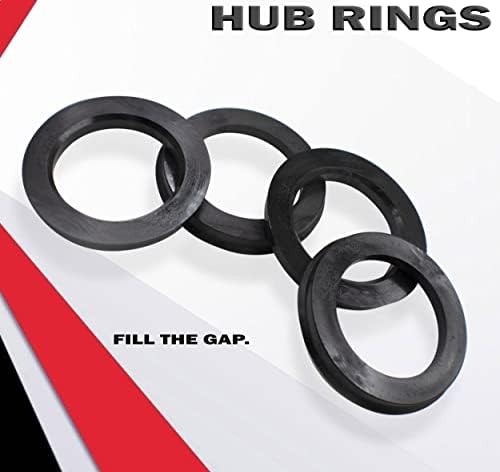 Джанти аксесоари Комплект части от 4-те центрических пръстени за главината с диаметър от 72,56 мм до 58,50 мм, от червен метал (Пръстен за главината на колелото, 4 комплек?
