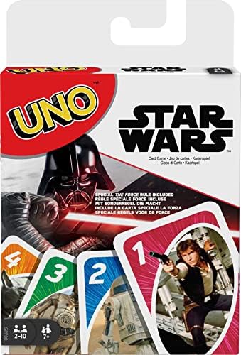 Mattel Games игра на Карти UNO Star Wars за децата и семейството си с Тематичната Колода и специални правила, 2-10 играчи