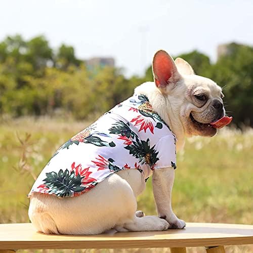 Раирана Тениска за кучета от малки Кученца, Ежедневни Блузи за кучета, Дишаща Облекло за Кутрета, Облекло за домашни любимци, Бял