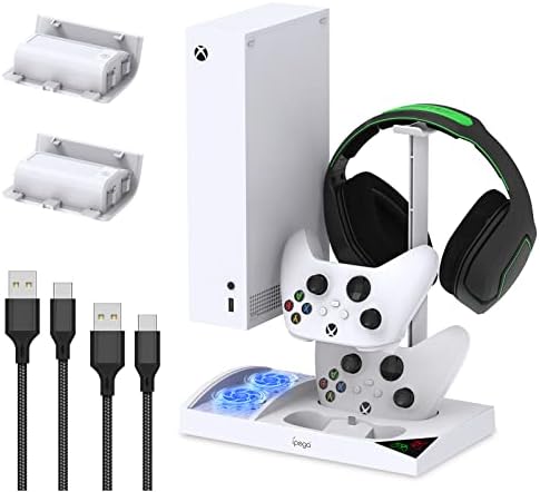Поставка за охлаждащ вентилатор за Xbox Серия S с акумулаторна батерия с капацитет 1400 mah и 2, пакет от 10 крак нейлонового Плетеного