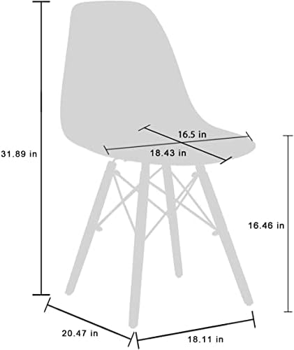Модерни Столове CangLong Mid-Century Shell Фоайе с Пластмасови крака DSW от дърво за Кухня, Трапезария, Спалня, Хол, Комплект от