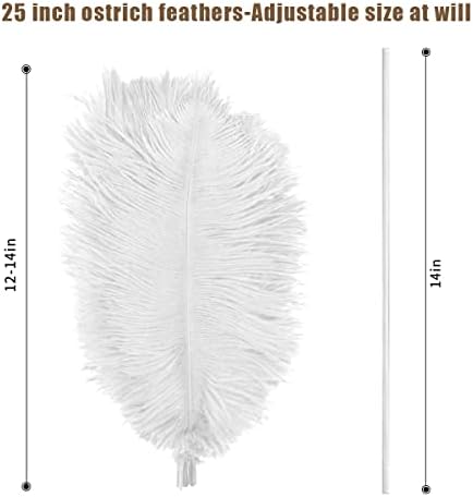 EVNNO 10 бр. комплект за направата на естествени бели страусиных пера, 25-27 см, големи страусиные пера на едро за сватбени партита,