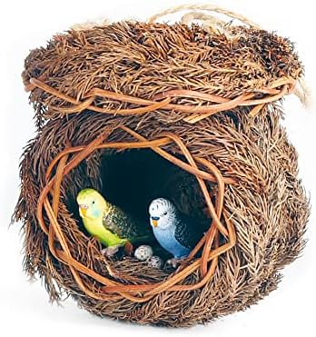 Изкуствено Гнездо на птици от Хиавбона с Птици и Яйца, Миниатюрен Реалистичен Окачен Къщичка за птици, Клетки, Фалшив Грозде Гнездо