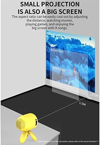 WIONC led домашно мини проектор Поддържа мобилен телефон с 1080P екран Мултимедиен плейър Детски подарък (Цвят: YG221 Бял, размер: