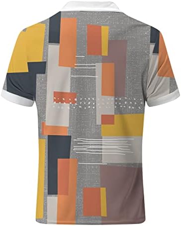 Мъжко пролетно-лятна мода, без светкавица с ревери, 3D дигитален печат, тениски с къс ръкав, мъжки ризи