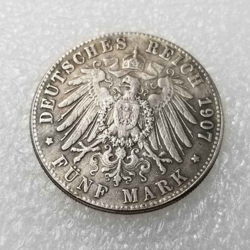 Старинни Занаяти 1907 Немска Сребърна Монета Възпоменателна Монета Сребърно Покритие Монета Възпоменателна Монета Чуждестранна Валута