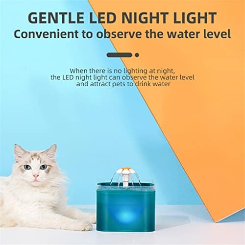 SLATIOM Автоматично чешма за вода за котки с капацитет 2 литра с led подсветка, USB-диспенсер за вода за домашни любимци с рециркуляционной филтрация за котки, а (Цвят: D, ра?