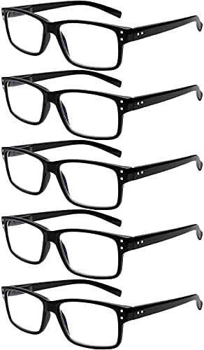 VIDEBLA 5 Чифта Очила За Четене Качествени слънчеви Очила за Четене с Пружинным тръба на шарнирна Връзка, за Мъже И Жени, Блокиране