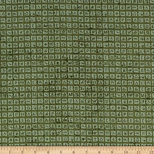 Зелени надписи на националните паркове Райли Блейк, за капитониране на плат, облекла и аксесоари за дома 108 x 43 (3 ярд)