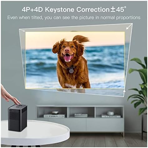 Глобалната версия на Android Smart Проектор 400Anis За домашно кино Bluetooth Android TV 4K, HDMI-Вход за корекция на трапецовидните изкривявания (Цвят: S30MAX БТ White, Размер: AU Plug)