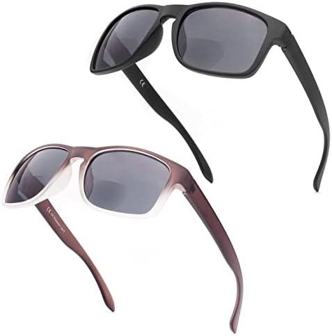 Бифокални Очила ESAVIA за Мъже, Слънчеви Очила с Обтеканием, Големи Квадратни Очила За четене С Преход, Защита от Отблясъци UV400