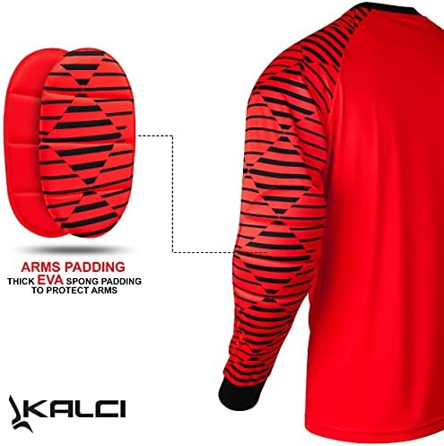 Kalci Soccer Jersey Мека Футболна Тениска за Възрастни /Деца, Футболна Тениска с Дълъг Ръкав, Мъжки Вратарская Риза