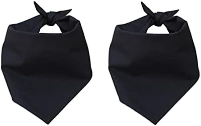 EechicSpace Малка черна кърпа за кучета, съраунд празен шал за кученца, обръщане на памук, за diy, 2 опаковки