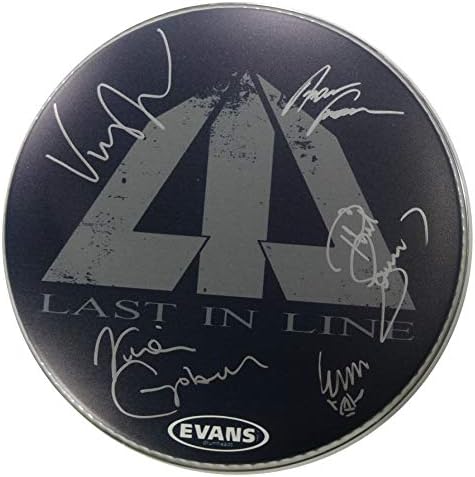 Подписан Dio Група На Последната В Съответствие С Автограф 12 Drumhead Е Сертифицирана Jsa V70283