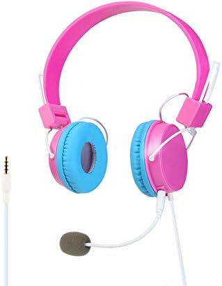 Детска Слушалки SYSTECH CX-340 с лента за глава и Стереонаушником с порт и 3.5 мм жак за PS4 iPhone, IPAD, Samsung и Huawei PC Game-Розов