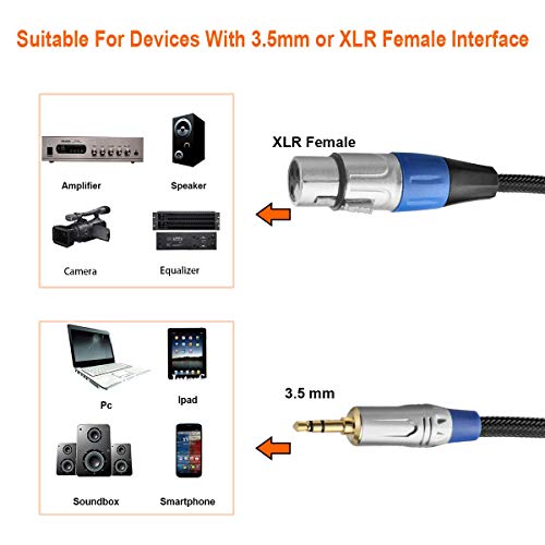 Сеньор Кабел Микрофон кабел XLR - 3,5 мм (1/8 инча), конектор XLR-Mini Jack, Допълнителен микрофон на кабел за видеокамери, slr,