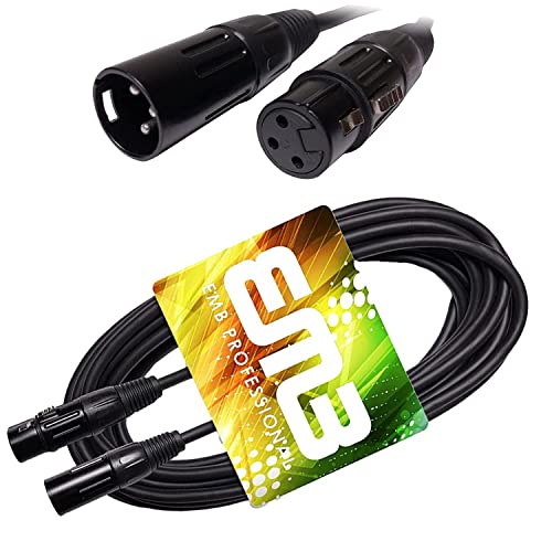 EMB Audio Професионален Екраниран кабел за тонколони XLR от мъжа към Жената Кръпка-въжета за използване с DJ, Къщи, Микрофон, инструмент