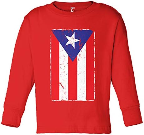 Пуерто Рико - Тениска от Futon Фланелка с Надпис Distressed Flag Strong за Бебета/малки Деца