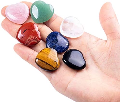 UU UNIHOM 7 Камъни във формата на Сърце За Чакри 1 Комплекти За Грижа За Кожата Crystal Терапия Сърцето Чакра 7 Балансиращ Рейки