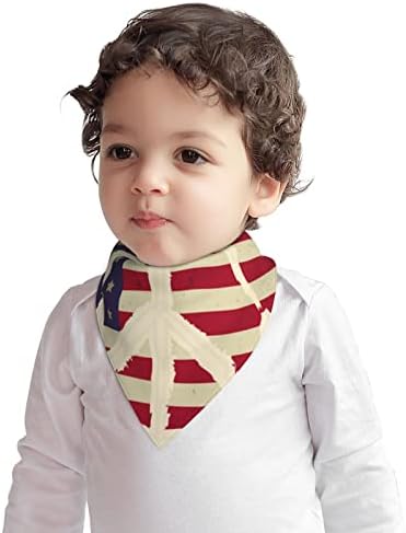 Памучни Бебешки Лигавници Augenstern Флаг на САЩ Знак на Света, Детска Кърпа Лигавници За никнене на млечни Зъби Хранително-вкусовата
