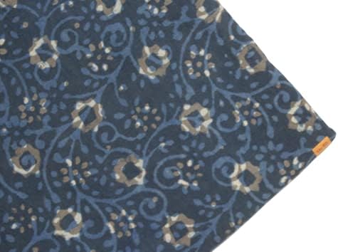 Памучно стеганое одеяло, дамски плат с принтом Джайпури, 15 ярда, естествен цвят на индиго, CDHAMCOM-CTDB00147