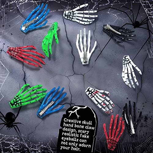 Щипки за ръце с виртуален скелет на Хелоуин,12 бр. Щипки за Ръце с виртуален скелет за Коса, Щипки за Ноктите на Хелоуин, под Формата