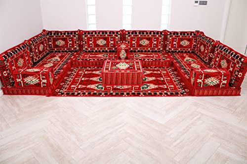 Комплект арабски U-Образна мека мебел, Арабски Подови Столове, Арабски Етаж с разтегателен диван, Арабски Меджлис, Арабски Дивани,