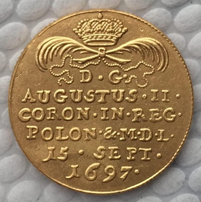 1697 Полиране на Монети, Позлатени Медни Антични Монети Чуждестранни Възпоменателни Монети Събиране на монети Занаяти