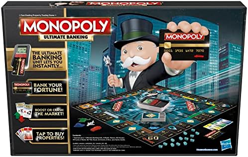 Настолна игра Monopoly Ultimate Banking Издание за семейства и деца на възраст от 8 години нагоре, Електронно банково устройство