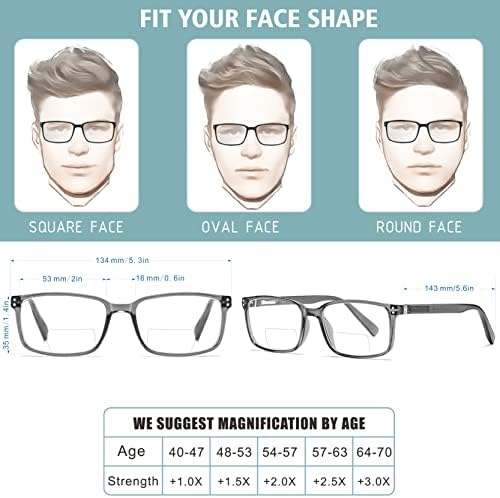 SUNAMOY Бифокални Очила За Четене Мъжки Сини леки Компютърни Ридеры Леки Дизайнерски Очила Дамски Модни Очила 2 опаковки