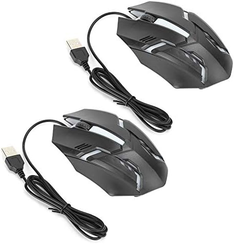 Жичен Детска Мишката Serounder, Ергономична Оптична Мишка USB, Детска Мишка с цветна подсветка, 3 Клавиши, за да Регулирате DPI