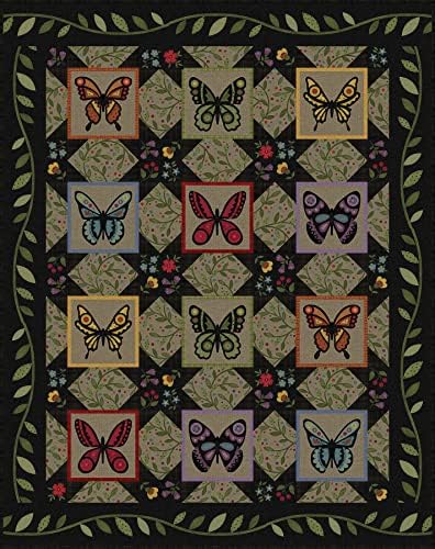 Bonnie Sullivan Комплект за стеганого одеяла Bonnie's Butterflies Фланелен Пеперуди и цветя Maywood Studio, асорти (КОМПЛЕКТ-MASBUBL)